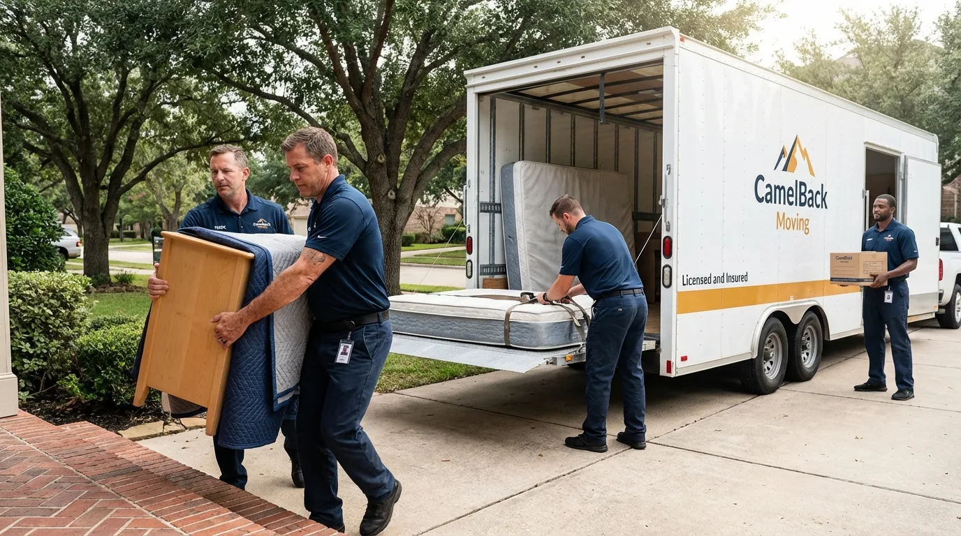 Crew loading residential truck for cross-state move from Salem, NJ